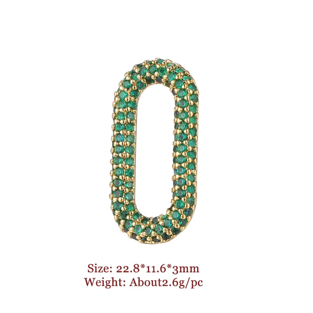 High Quality Pave Micro- Zircon Closed Circle Clasps DIY Jewelry Making Supplies Necklace Pendants Accessories Green