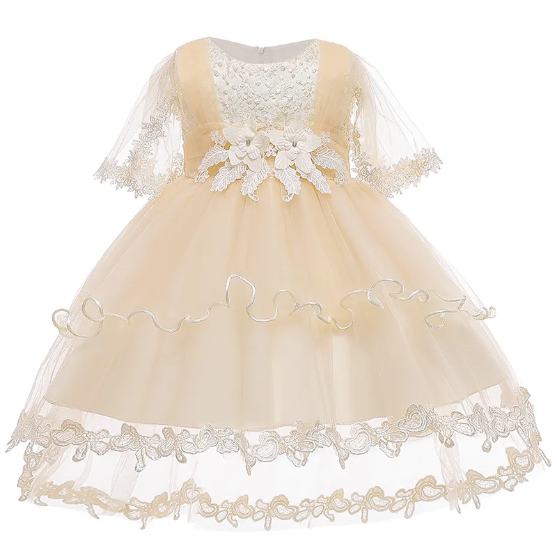 Vestido/ г. Летнее платье для маленьких девочек платья на день рождения для девочек от 0 до 3 лет праздничное платье принцессы с цветочным рисунком Одежда для девочек - Цвет: As picture