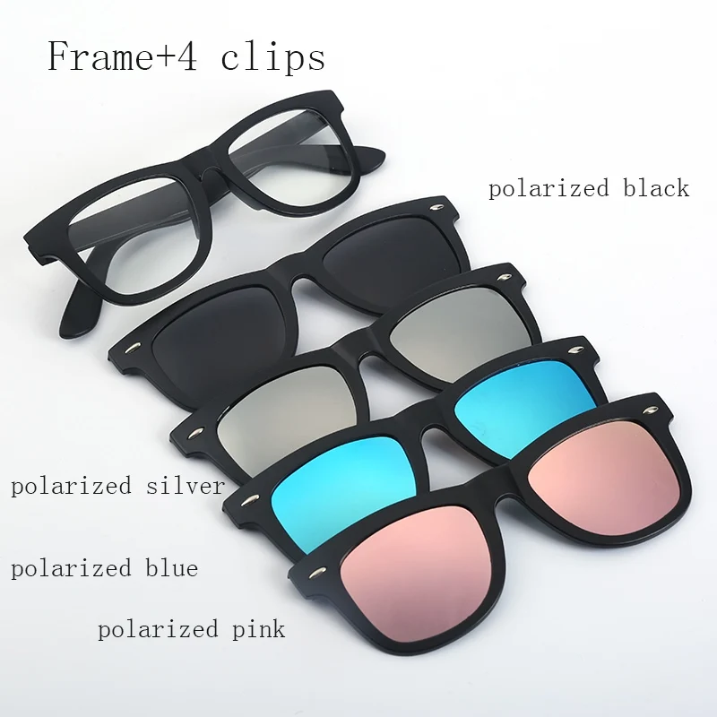 Модные оправа для очков для мужчин и женщин с поляризованные прикрепляемые солнцезащитные очки магнитные очки для мужчин близорукость оптический RS2206 - Цвет оправы: RS2206 C01