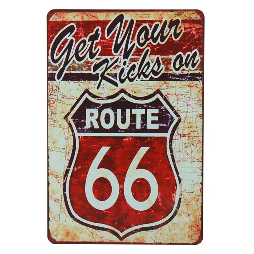 M Route 66 бар металлическая пластина плакат Pub Up Art Железный кафе-гараж Настенный декор ретро-наклейки винтажный оловянный знак жестяные знаки живопись H17 - Цвет: M