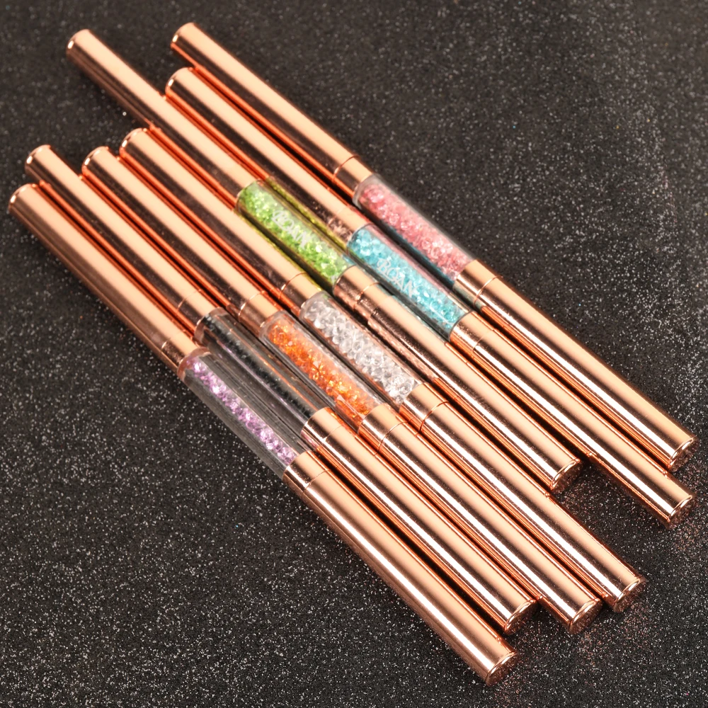 ANGNYA Rose Gold Dual Head Acrylic Metal Dotting Wax Pen Rhinestones Gem Picker Crystal Picking Nail Art Studs DIY Point Tools 4