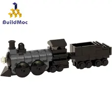 Buildmoc moc técnica mini trem a vapor clássico cidade ferroviário blocos de construção tijolos presente brinquedos para crianças meninos meninas(China)