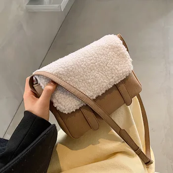 

Plush Luxury Brand Designer Shoulder Crossbody Messenger Bags For Women 2021Simple Female Fashion Small Handbags Purses Hot Sale