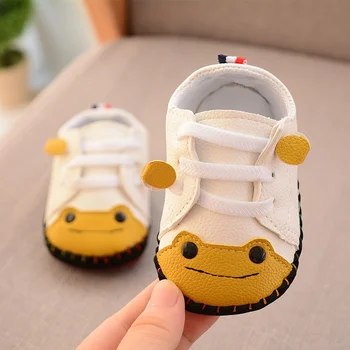 

Baby Boys Girls First Walkers Spring Autumn New Small Frog Sewing Bag Toddler Shoes Rubber Sole Baby Shoes