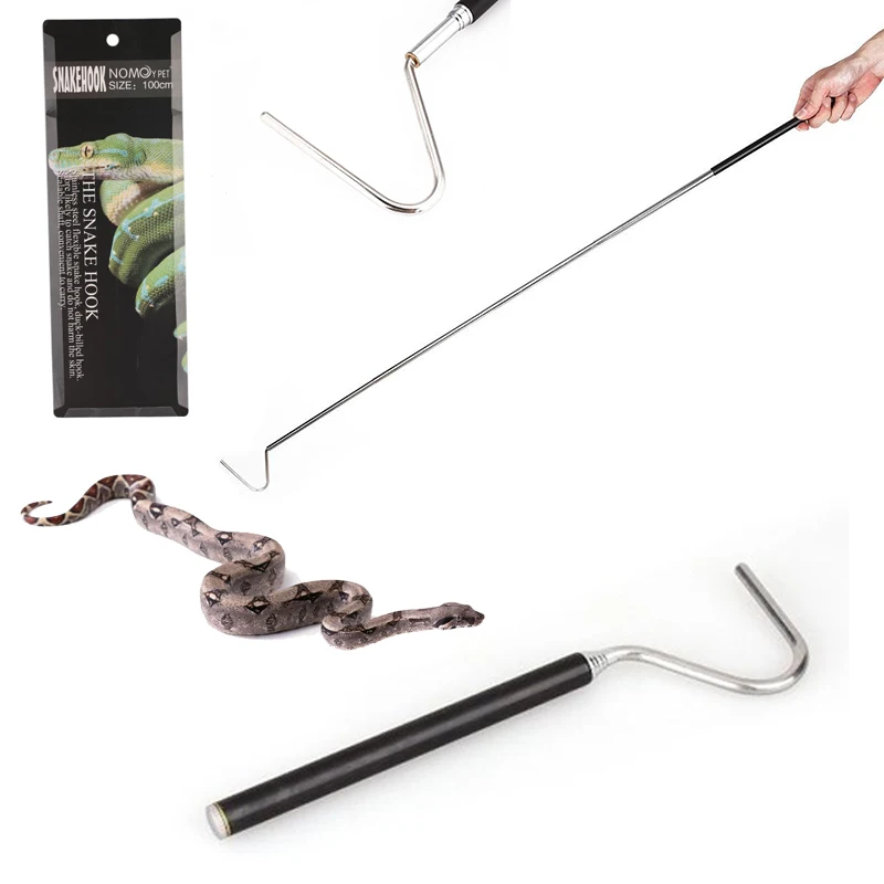 

Catching Snakes Tools Stainless Steel Trap Tong Adjustable Long Handle for Tongs Snake Hook Tool Catch pet Snakes Breeding S/M