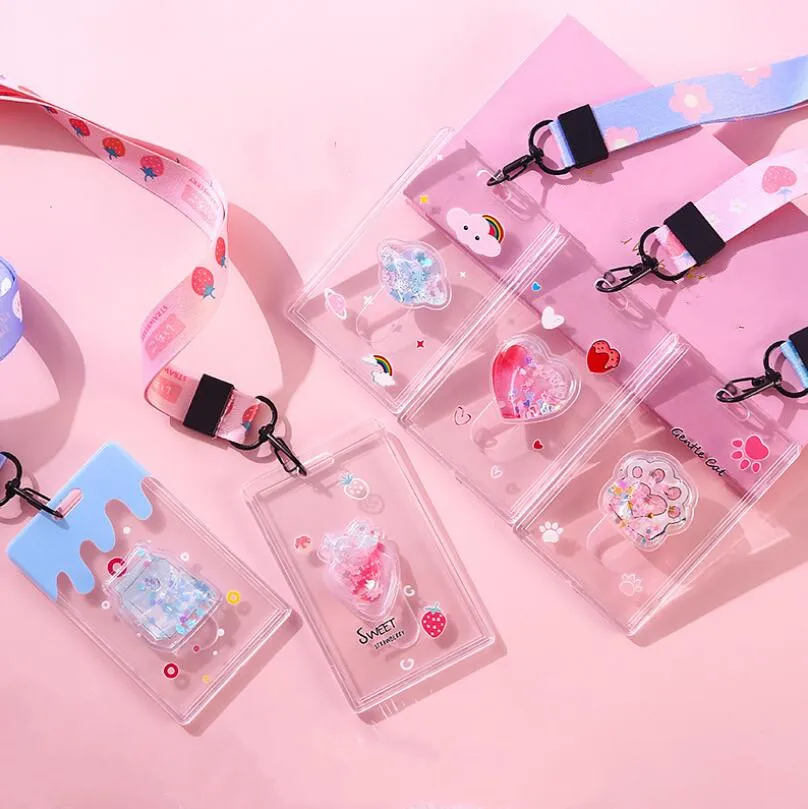 

Transparent Plastic Card Holders Stationery Bank ID Card Bus Holder Case Bag