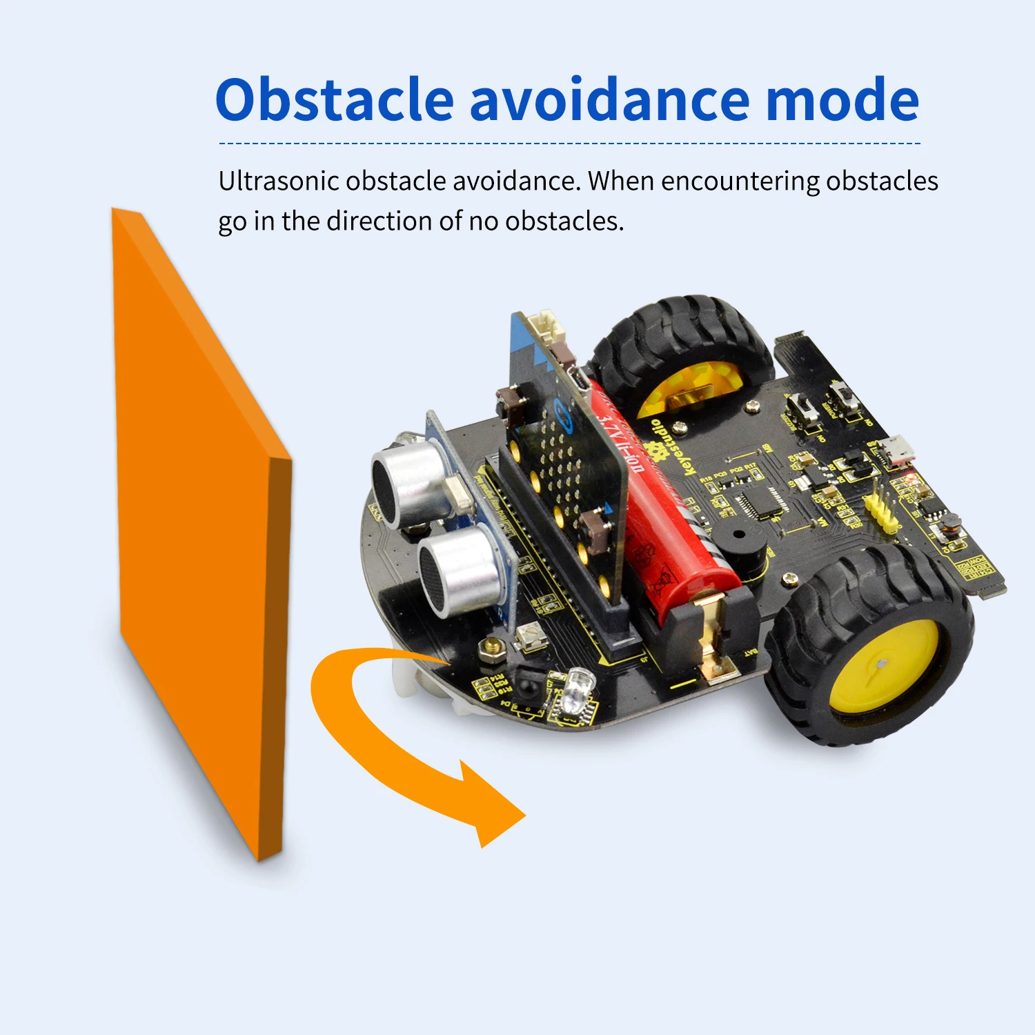 Keyestudio микро: бит мини умный робот автомобиль для Arduino(нет микро: бит основной платы