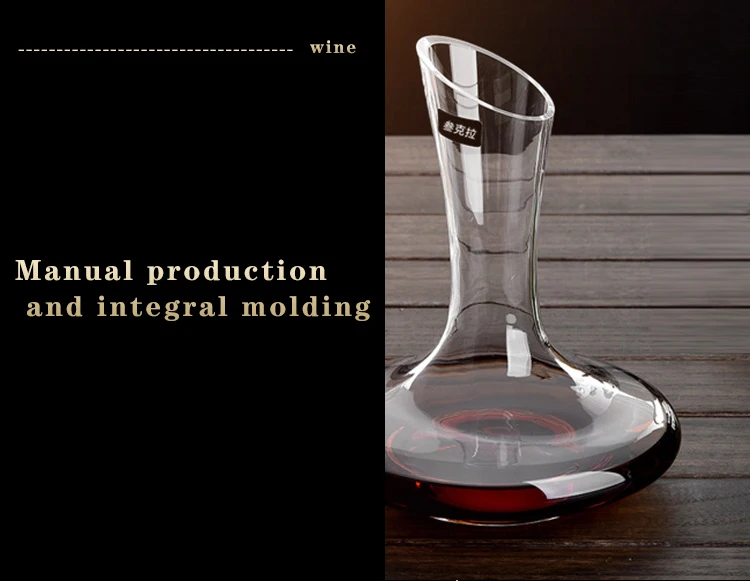 Wine Decanter 1100ML Superior Flat Base Handmade Crystal Wine Pourer Premium Water Carafe Thickened Wall Wine Gifts