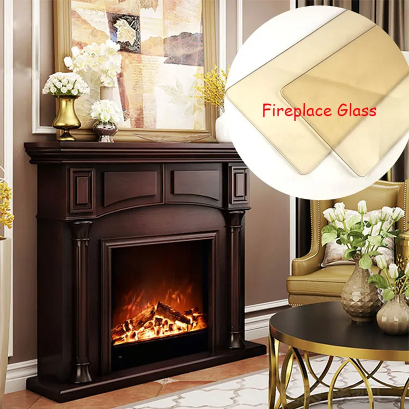 50X80mm Fireplace with High Temperature Glass 1000 Degrees Brown High
