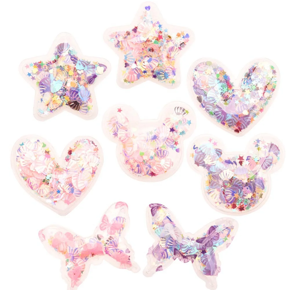 

240PCS 2inch Sequin Hair Accessories for girls Hair Bows Center Butterfly PVC for DIY Barrette Hairclip Hairpin Headwrap