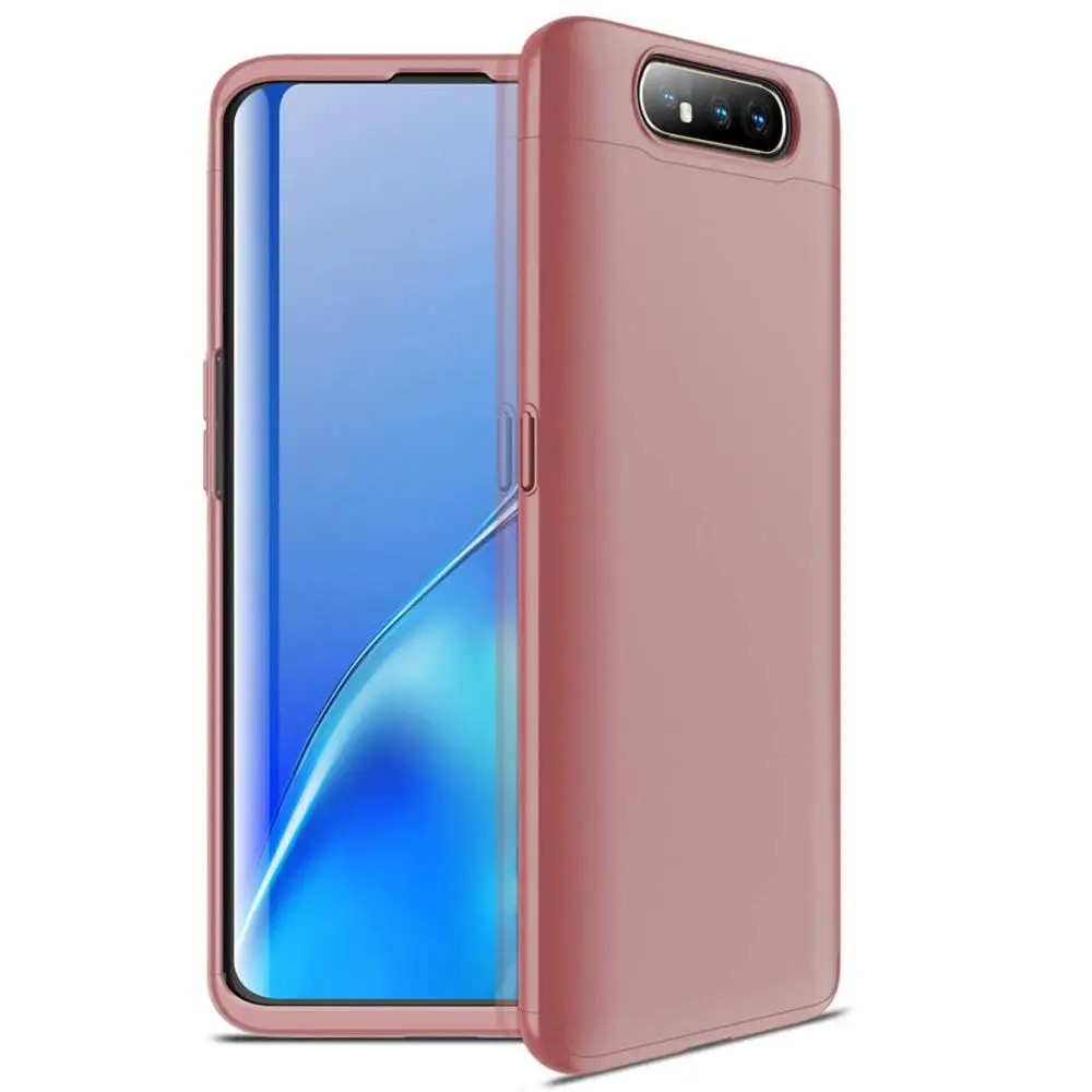 Rose Gold 360 полный защитный чехол для телефона samsung Galaxy A80 противоударный Ультратонкий матовый жесткая задняя панель из поликарбоната для Galaxy A80 Coque Fundas - Цвет: Rose Gold