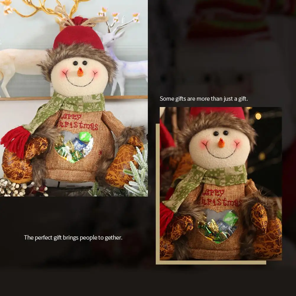 1 шт. Рождественская искусственная кора Льняная сумка для конфет детей контейнер