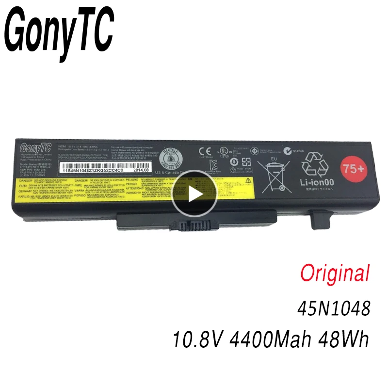 

GONYTC 45N1048 48Wh L11S6Y01 L11M6Y01 Battery For Lenovo E430 b590 E440 E530 G480 G580 G585 G780 Y480 Y580 G500 L11L6Y01 75+