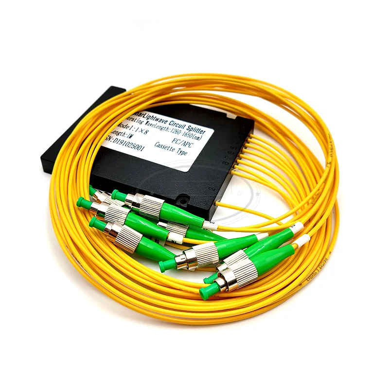 

FC/ APC 1X8 PLC Singlemode Fiber Optical splitter FTTH ABS type optical fiber splitter