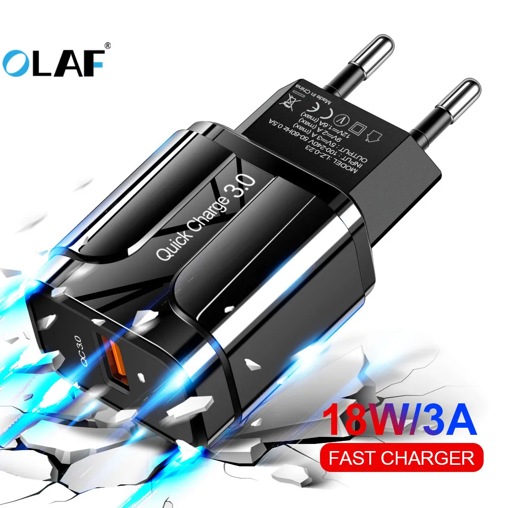 OLAF Быстрая зарядка 3 0 USB зарядное устройство для Huawei мобильного телефона iPhone QC 4 ЕС