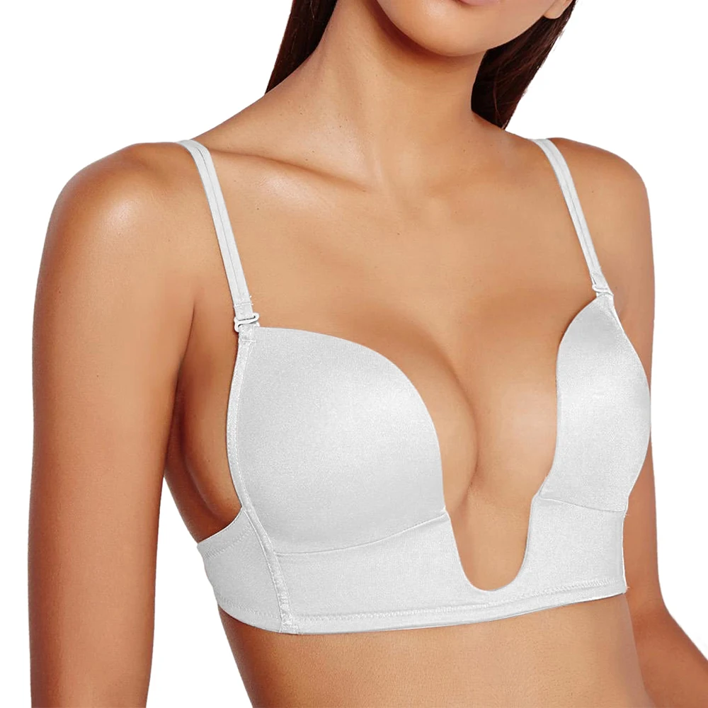MARK MADDOX Women Multi-way Dress Underwear Brassiere Seamless Backless Low Cut Deep U Shape Plunge Bra for Women Bralette