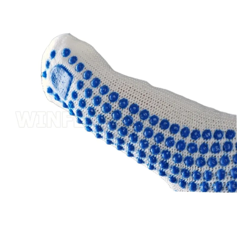 1. Рабочие защитные перчатки мужские хлопковые трикотажные в горошек из ПВХ