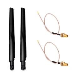 6dbi Dual Band 2.4Ghz/5Ghz Wireless Antenna Length 20cm RP-SMA+MHF4/IPX Pigtail Cable For MiNi WiFi Card AX210 AX200 AC9260 etc