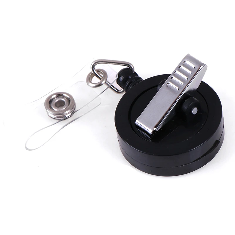 6PCS/lot ID Card Holder Clips Black Retractable Key Ring Pull Chain Reel Badge Keychain Belt Clip | Багаж и сумки