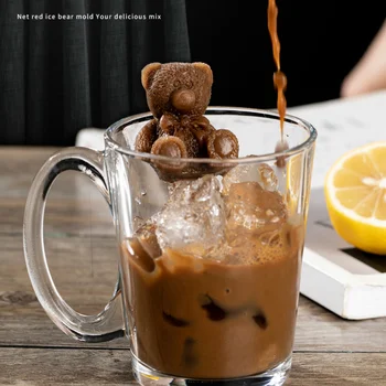 

Japan 3D Little Bear Shape Ice Cube Tray Mold Ijs Maker Party Bar Drankjes Whiskey Wijn Ijs Maker Siliconen Bar Accessoires