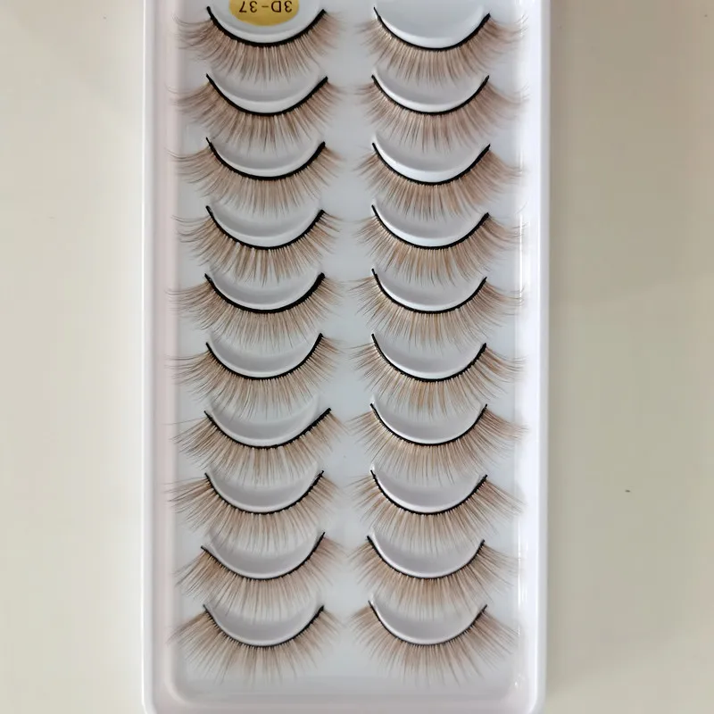 

10 Pairs 3D Mink lashes Brown False Eyelashes Natural/Thick Long Eye Lashes Makeup Eyelash Extension Silk Handmade Eyelashes