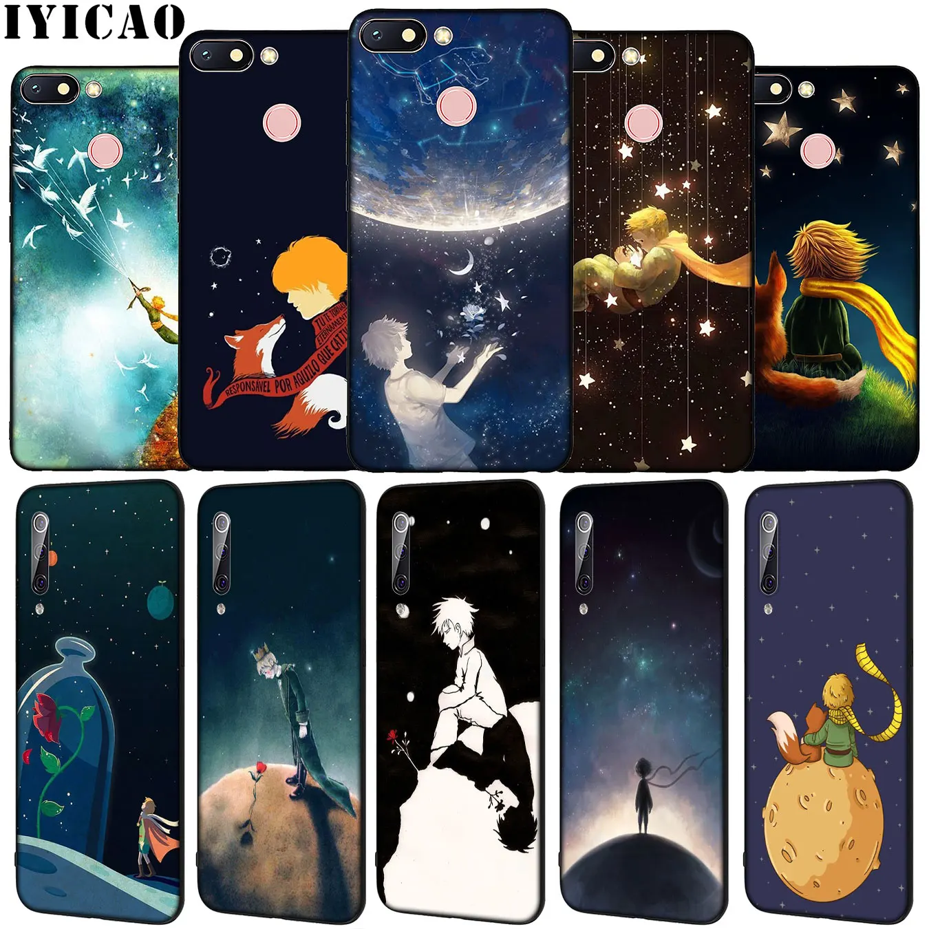 IYICAO The Little Prince Soft Silicone Phone Case for Xiaomi Redmi Note 8 8T 8A 7 7A 6 6A 5 5A GO S2 K30 K20 Pro Black Cover | Мобильные