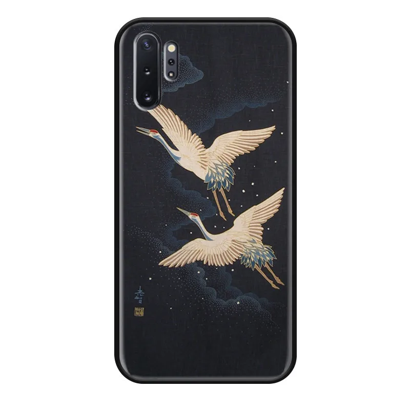 note10plus 4 Note10+ Lotus карп кои пруд и черный белый Карп чехол для samsung note 10 Plus note10 рельефный чехол пиксель мультфильм игра Рисунок высокой четкости - Цвет: note10plus 4