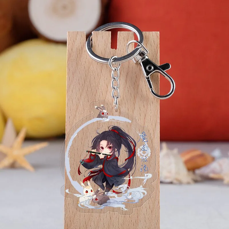 

Mo Dao Zu Shi Keychain Cartoon Anime Figure Wei Wuxian Lan Zhan Double Sided Acrylic Pendant Key Ring Cosplay Prop