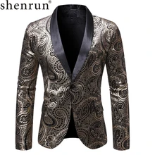 Shenrun мужской смокинг блейзеры черный, винный, красный, темно-синий Модный Пиджак жениха певица ночной клуб вечерние мужские сценические блейзеры