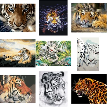

Paint By Number Canvas Painting Animal Acrylic Paint Decoration Coloring By Numbers Tiger Unique Gift For Adults