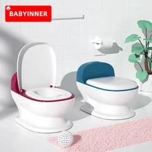 Babyinner – pot antidérapant pour bébé, avec coussin en PU, anti projection, siège d'entraînement ergonomique, pour salle de bain, 1 à 8 ans