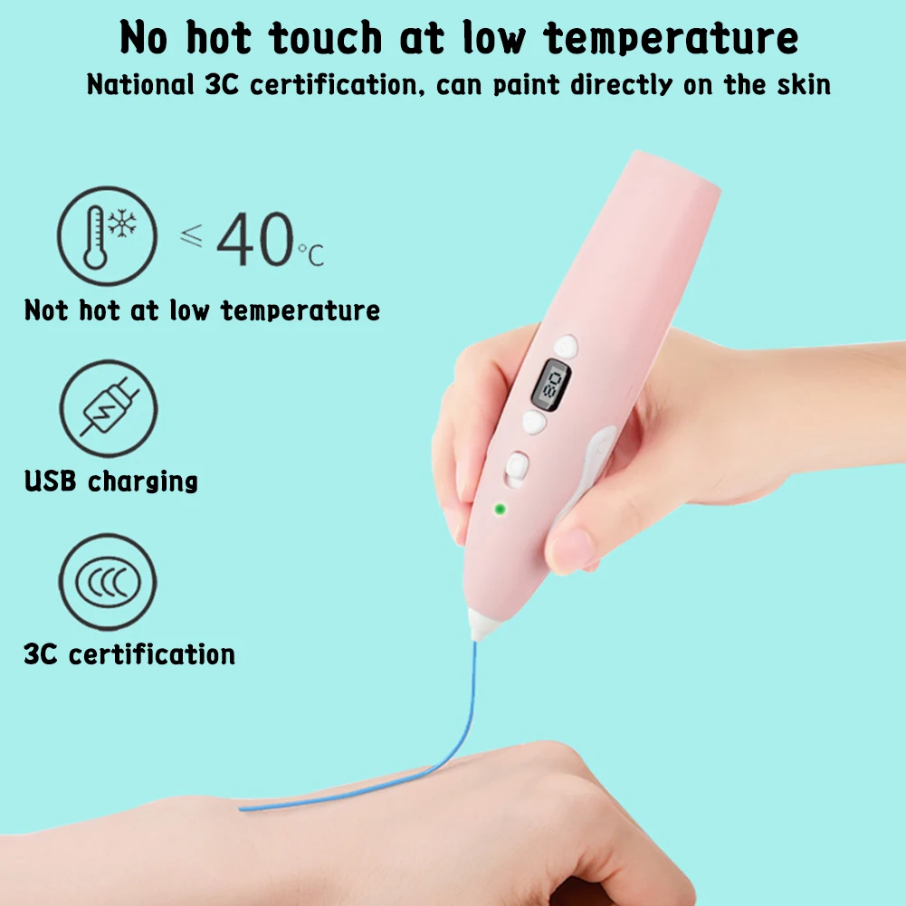 

3D Pen DIY 3D Printer Pen Drawing Pens 3d Printing Best for Kids with ABS Filament 1.75mm Christmas Birthday gift