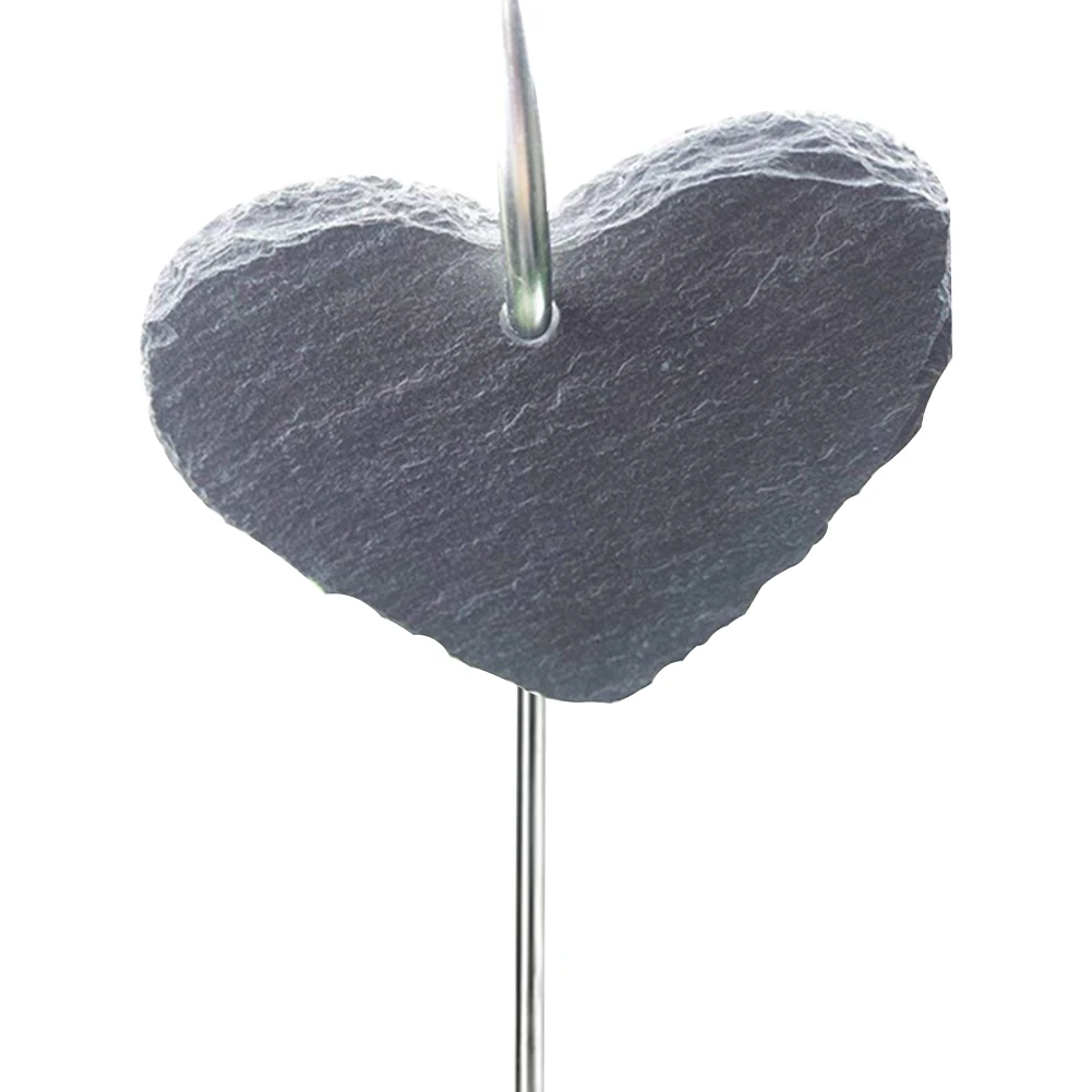 Heart Из нержавеющей стали, многоразовый садовый маркер кулон черный фермерский завод надписи легко чистить Цветочные украшения водонепроницаемый практичный - Color: Heart