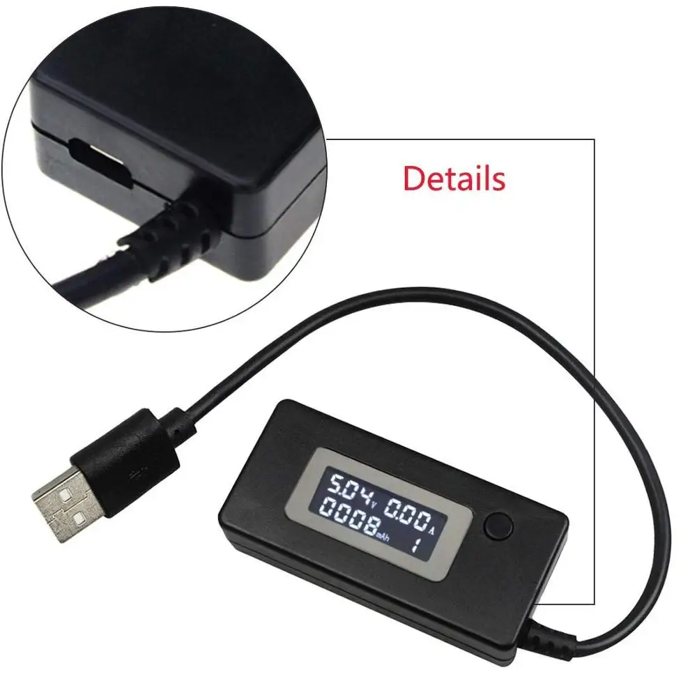 Mini Digital Portable LCD USB Voltage&Current Meter Tester for Mobile Phone  ZHK 