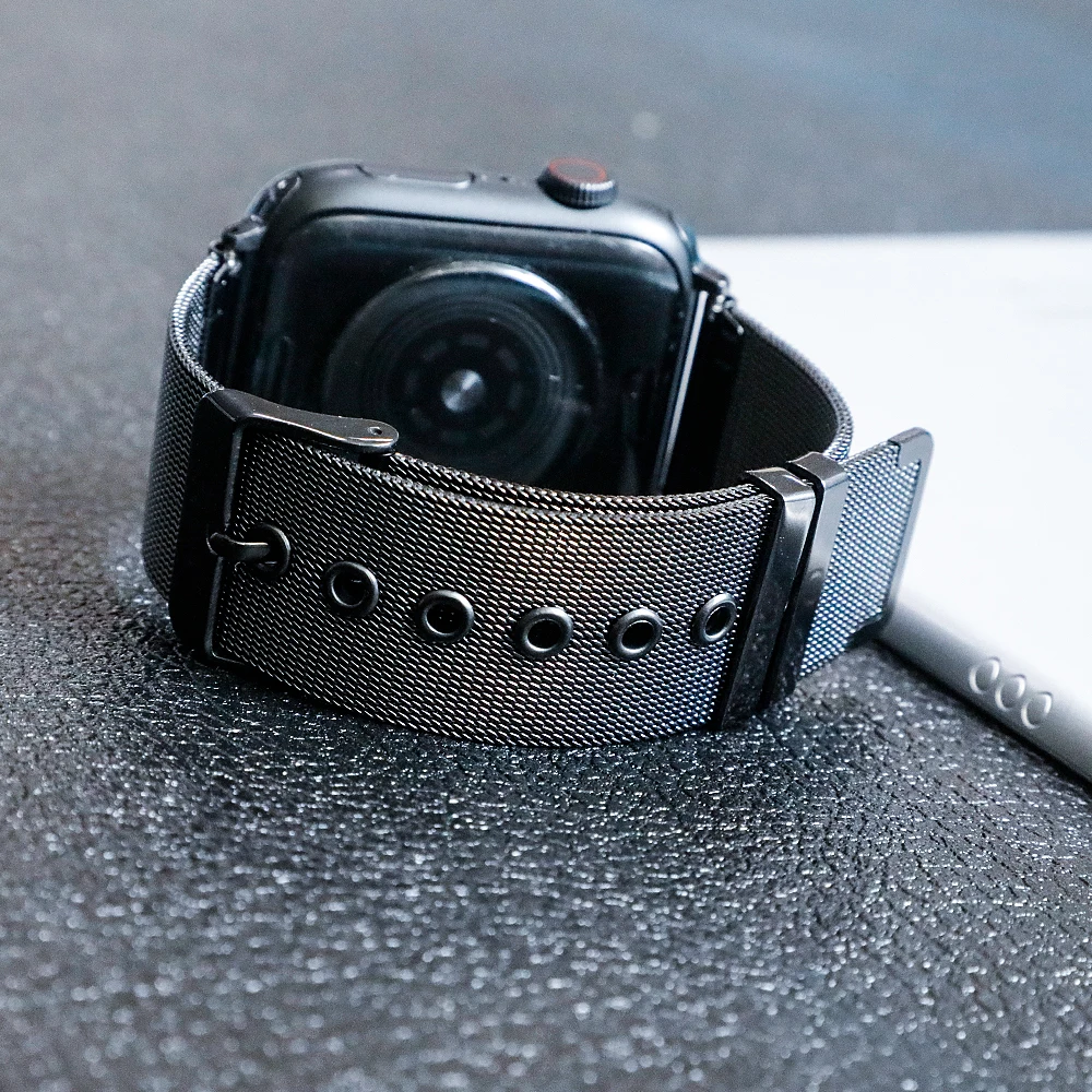 Ремешок Миланская петля для Apple Watch Band 44 мм 40 series 6 se 5 4 3 2 браслет из нержавеющей