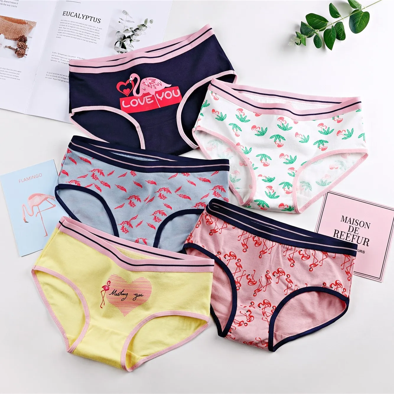 Bragas para algodón patrón estampado Linda ropa chica bragas dibujos animados Lencería mujer calzoncillos mujer panty 2019|Bragas para mujer| - AliExpress