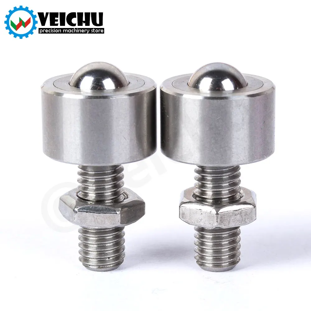 VEICHU 볼 롤러 VCN315 Presision 볼 스테인레스 스틸 이송 장치 잠금 너트가 있는 휠 롤러 플런저 볼