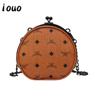 

iouo authentic 2020 new Korean fashion small fragrance pattern chain woman bag shoulder messenger lock buckle lady handbag femal