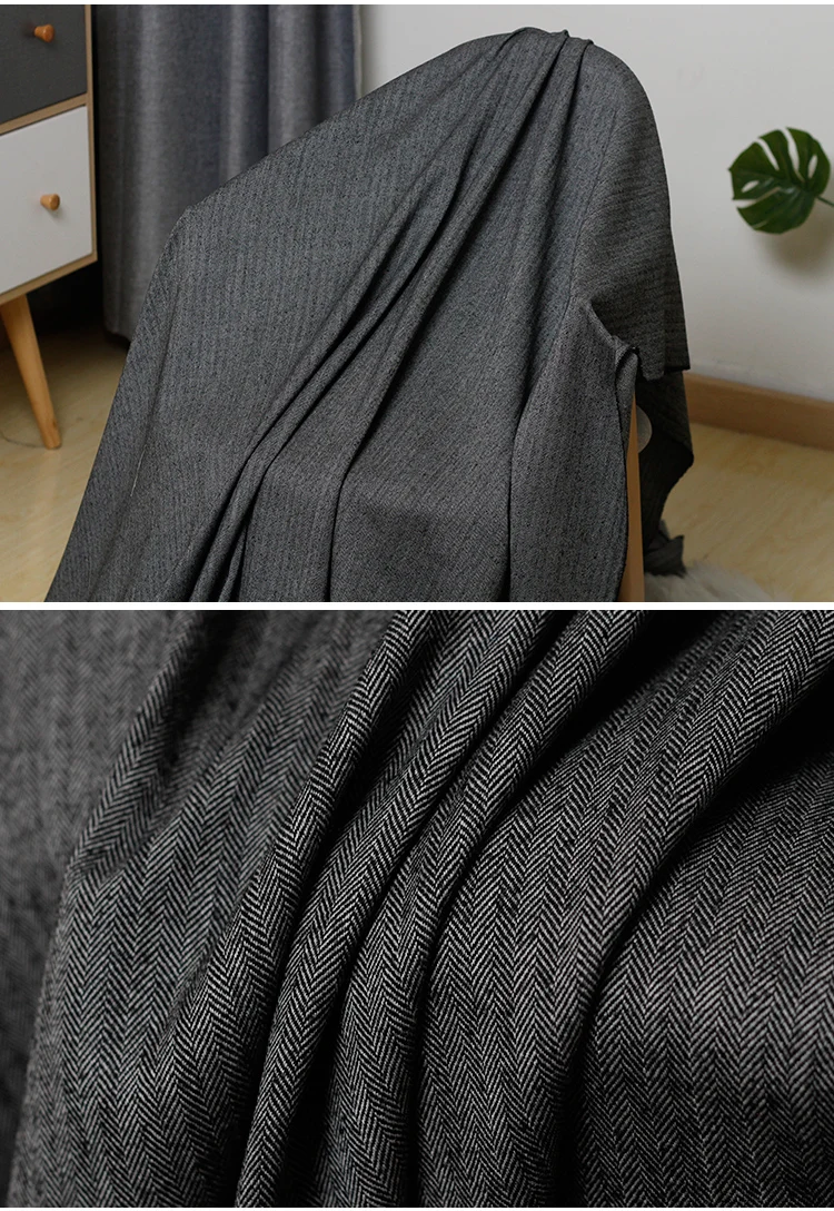 The Cloth Japanese Yarn Dyed Herringbone Wool Fabrics 100%Wool Materials Autumn Women Suits Pants Sewing Cloth Freeshipping