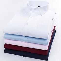 2021 nova camisa de trabalho feito com ferramentas coreano magro cor sólida botão profissional de negócios de manga comprida camisa masculina camisa branca masculina