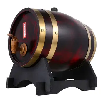 

10L Retro Red Wine Barrel Oak Barrel Beer Wine Barrel Home Bar Wine Cellar Pub Bar Beer Storage Bucket Wine Barrel Bar Tools