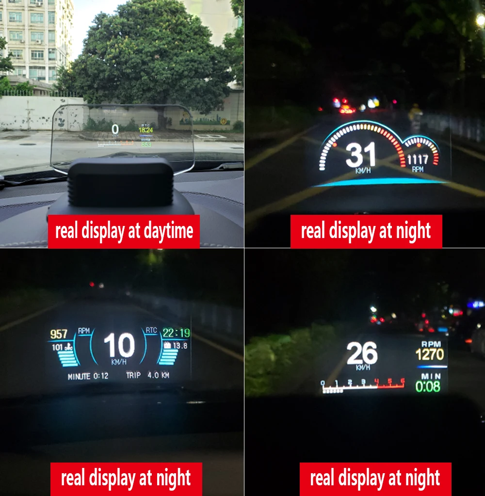 Автомобильный дисплей OBD Hud Дисплей OBD+ gps Двойная система gps Спидометр нет двойного изображения большой экран Предупреждение D предупреждение о превышении скорости