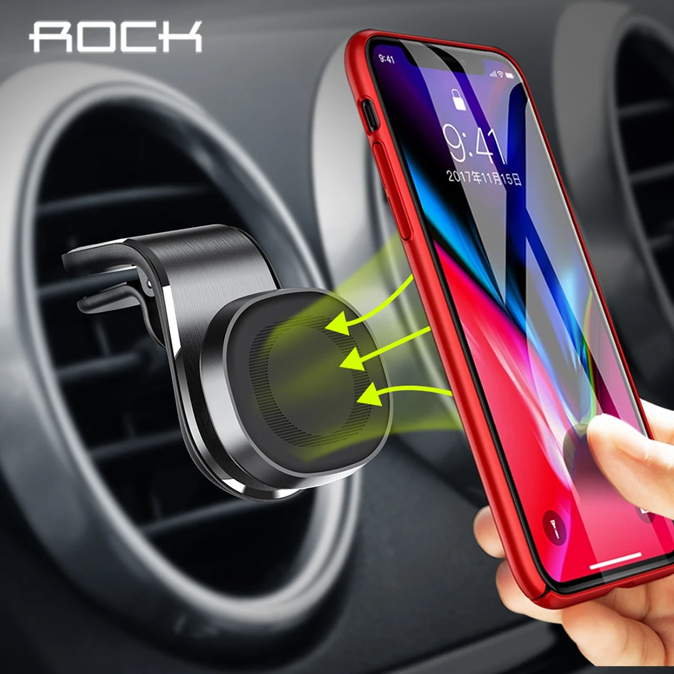  ROCK Magnetische Auto Telefon Halter 360 Grad-umdrehung Air Vent Halterung Handy Stehen Halterung F