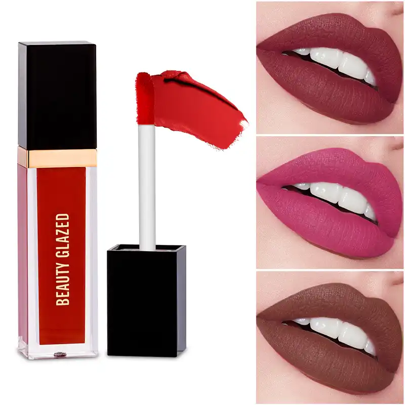 Beauty Glazed Matte Liquid Lipstick Natural Long Lasting Non Stick Cup Lip Gloss Sexy Nude Lip Glaze Cosmetic 24 Color Tslm2 Aliexpress