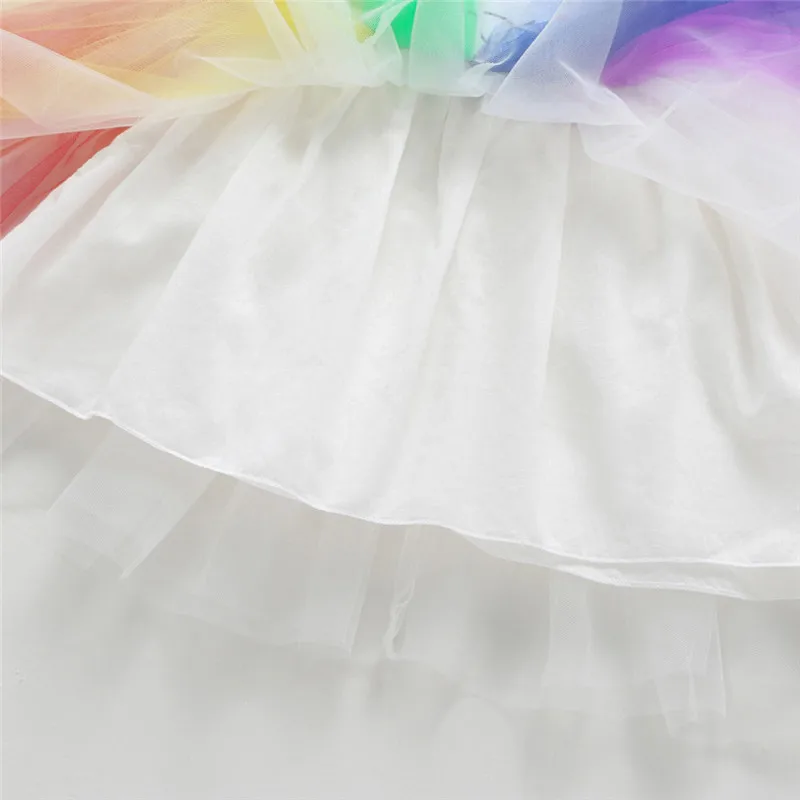 girls clothes Toddler Baby Girls Sleeveless Rainbow Tulle Dress Princess Dresses Clothes vestido #4AA12 (6)