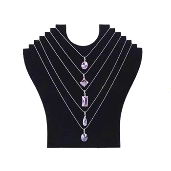 

Black Velvet Necklace Jewelry Rack Paperboard Fashion Pendant Chain Bracelet Display Stand Holder Organizer Support Dropshipping