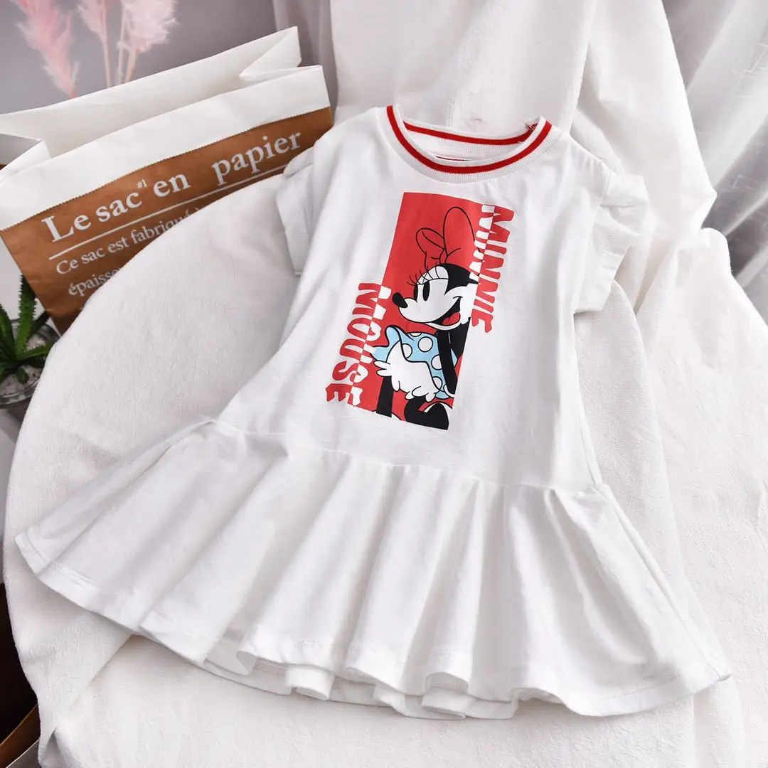 W05-White Платье для девочек; милое детское платье для девочек; детское Летнее мини-платье с рисунком; детская одежда; Детские платья для девочек - Цвет: W05-White