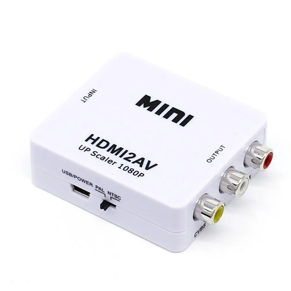 Белый 1080P HDMI в RCA AV/CVSB L/R адаптер видео конвертер HDMI2AV адаптер конвертер для NTSC PAL выход HDMI в AV адаптер - Цвет: Белый