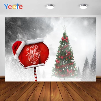 

Christmas Photo Background Photophone Red Mailbox Outdoor Snow Wind Photography Backdrops Studio Shoots for DecorCustomized Size