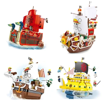 

SY6296 SY6297 SY6298 Creative Anime Pirate Sailboat ONE PIECE Series Model Building Blocks Bricks Toys Children Birthday Gifts